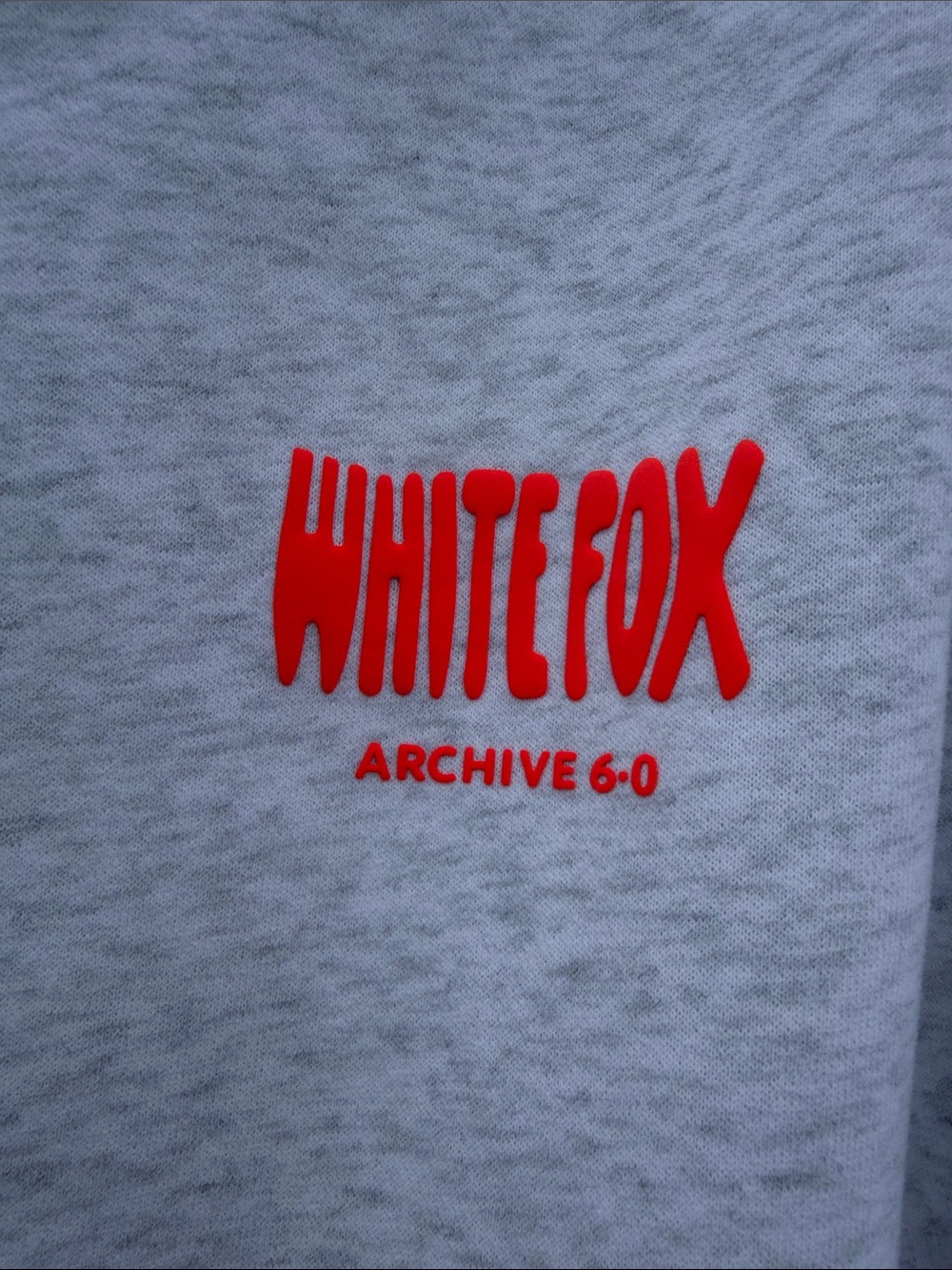 White Fox Boutique Gray Hoodie with Neon Coral Back Graphic - Picture 3 of 15